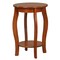 2 Tier Round Side Table with Rubber Wood Legs MDF Plywood Walnut